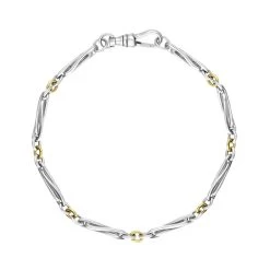 9ct Yellow Gold Sterling Silver Handmade Twist Bracelet