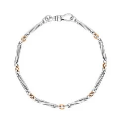 9ct Rose Gold Sterling Silver Handmade Twist Bracelet