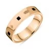 9ct Rose Gold Whitby Jet Queen's Jubilee Hallmark Princess Cut 5mm Ring