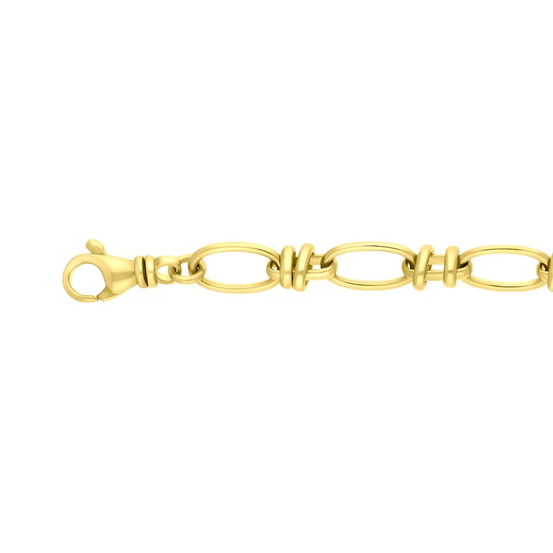 9ct Yellow Gold Handmade Cable Chain Bracelet 2 9ct Yellow Gold Handmade Cable Chain Bracelet - Image 2
