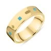 9ct Yellow Gold Turquoise Queen's Jubilee Hallmark Princess Cut 6mm Ring