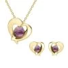 9ct Yellow Gold Blue John Abstract Heart Two Piece Set