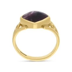9ct Yellow Gold Blue John Cushion Cut Ring -Boutique Fashion Accessories Store 9ct Yellow Gold Blue John Cushion Cut Ring R1246 3