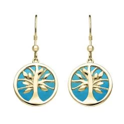 9ct Yellow Gold Turquoise Medium Round Tree Of Life Two Piece Set -Boutique Fashion Accessories Store 9ct Yellow Gold Turquoise Round Tree Drop Earrings E2485 b64d25bc f38c 4154 afc9 1e8d481fcaef