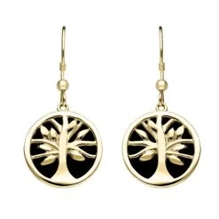 9ct Yellow Gold Whitby Jet Medium Round Tree Of Life Two Piece Set -Boutique Fashion Accessories Store 9ct Yellow Gold Whitby Jet Medium Round Tree of Life Two Piece Set Earrings 7aaad16b cbe3 4206 83df 2ee0fd7f78c5