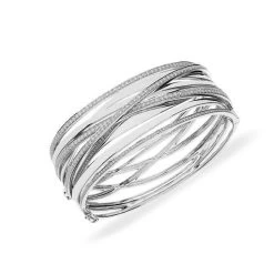 Al Coro Serenata 18ct White Gold 2.88ct Diamond Crossover Bangle