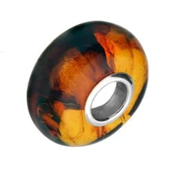 Sterling Silver Baltic Amber Bead Charm
