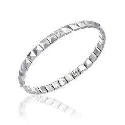 Chimento Armillas Pyramis 18ct White Gold Diamond Studs Bangle