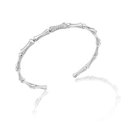 Chimento Bamboo 18ct White Gold 0.19ct Diamond Bangle