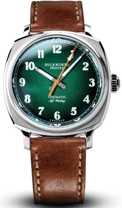 Duckworth Prestex Watch Verimatic Green Fume Vintage Tan Leather