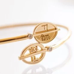 Faberge 1842 18ct Yellow Gold Diamond Egg Crossover Bracelet -Boutique Fashion Accessories Store Faberge184218ctYellowGoldDiamondEggCrossoverBracelet2599