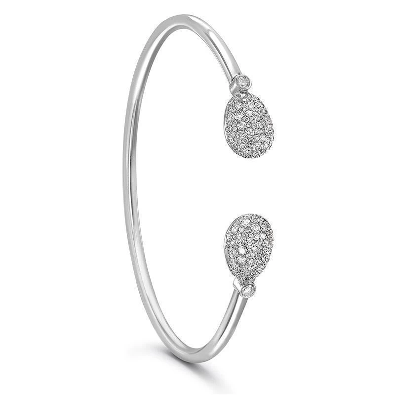 Faberge Emotion 18ct White Gold White Diamond Open Set Bangle 1 Faberge Emotion 18ct White Gold White Diamond Open Set Bangle