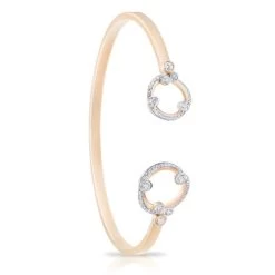 Faberge Rococo 18ct Rose Gold Pave Diamond Bangle