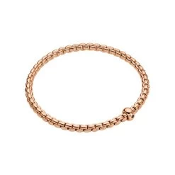 Fope Eka 18ct Rose Gold 0.01ct Black Diamond Flexible Bracelet