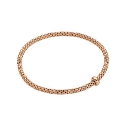Fope Prima 18ct Rose Gold 0.01ct Diamond Flexible Bracelet
