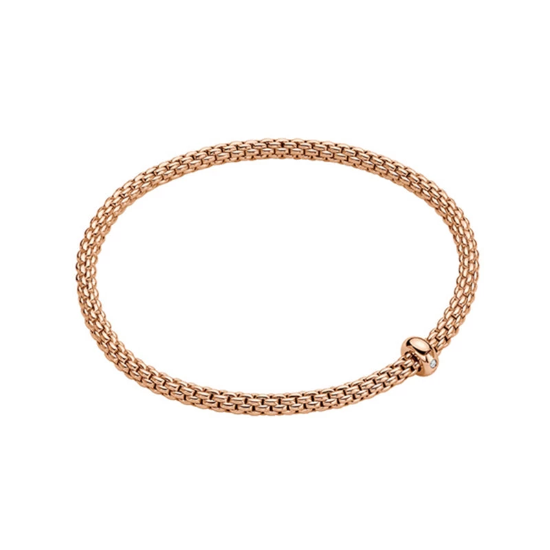 Fope Prima 18ct Rose Gold 0.01ct Diamond Flexible Bracelet 1 Fope Prima 18ct Rose Gold 0.01ct Diamond Flexible Bracelet