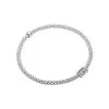 Fope Prima 18ct White Gold 0.07ct Diamond Flexible Bracelet
