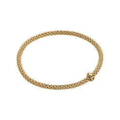 Fope Prima 18ct Yellow Gold 0.01ct Black Diamond Flexible Bracelet