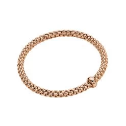 Fope Solo 18ct Rose Gold 0.01ct Diamond Flexible Bracelet
