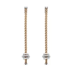 Fope Eka 18ct Rose Gold 0.30ct Diamond Drop Earrings