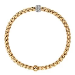 Fope Eka Tiny 18ct Yellow Gold 0.19ct Diamond Bracelet
