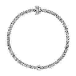Fope Flex'it Prima 18ct White Gold 0.10ct Diamond Bracelet