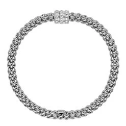 Fope Flex'it Solo 18ct White Gold 0.30ct Diamond Bracelet D