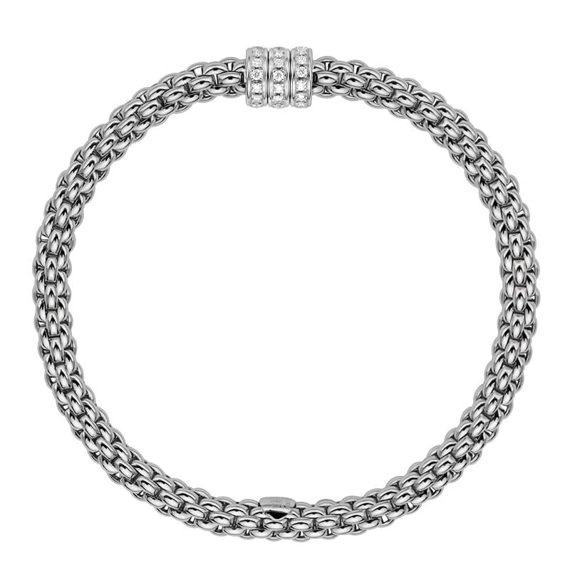 Fope Flex'it Solo 18ct White Gold 0.30ct Diamond Bracelet D 1 Fope Flex'it Solo 18ct White Gold 0.30ct Diamond Bracelet D