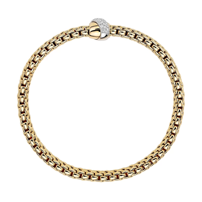 Fope Vendome 18ct Yellow Gold 0.20ct Diamond Bracelet 1 Fope Vendome 18ct Yellow Gold 0.20ct Diamond Bracelet