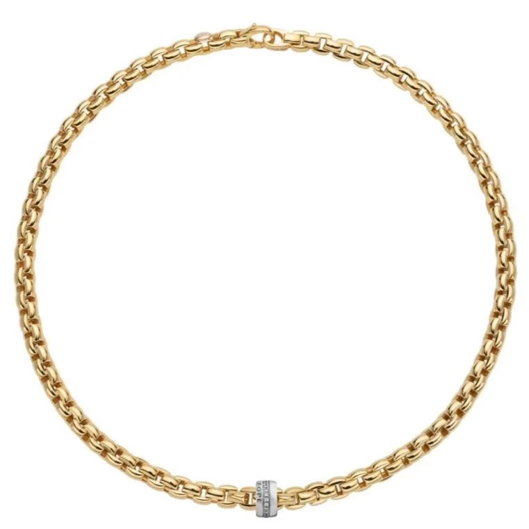 Fope Eka 18ct Yellow Gold 0.21ct Diamond Necklace 1 Fope Eka 18ct Yellow Gold 0.21ct Diamond Necklace