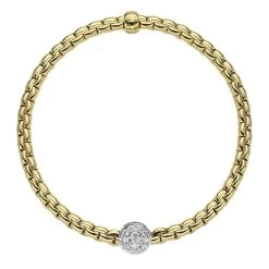 Fope Eka Tiny 18ct Yellow Gold 0.22ct Diamond Bracelet