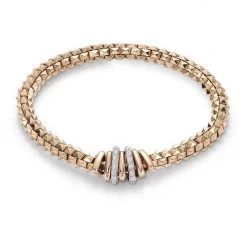 Fope Wild Rose 18ct Rose Gold 0.25ct Diamond Bracelet