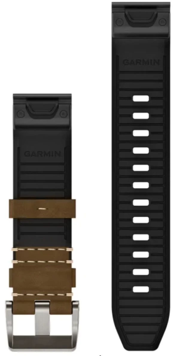 Garmin Watch Band QuickFit 22 Leather FKM Hybrid Tundra Black 2 Garmin Watch Band QuickFit 22 Leather FKM Hybrid Tundra Black - Image 2