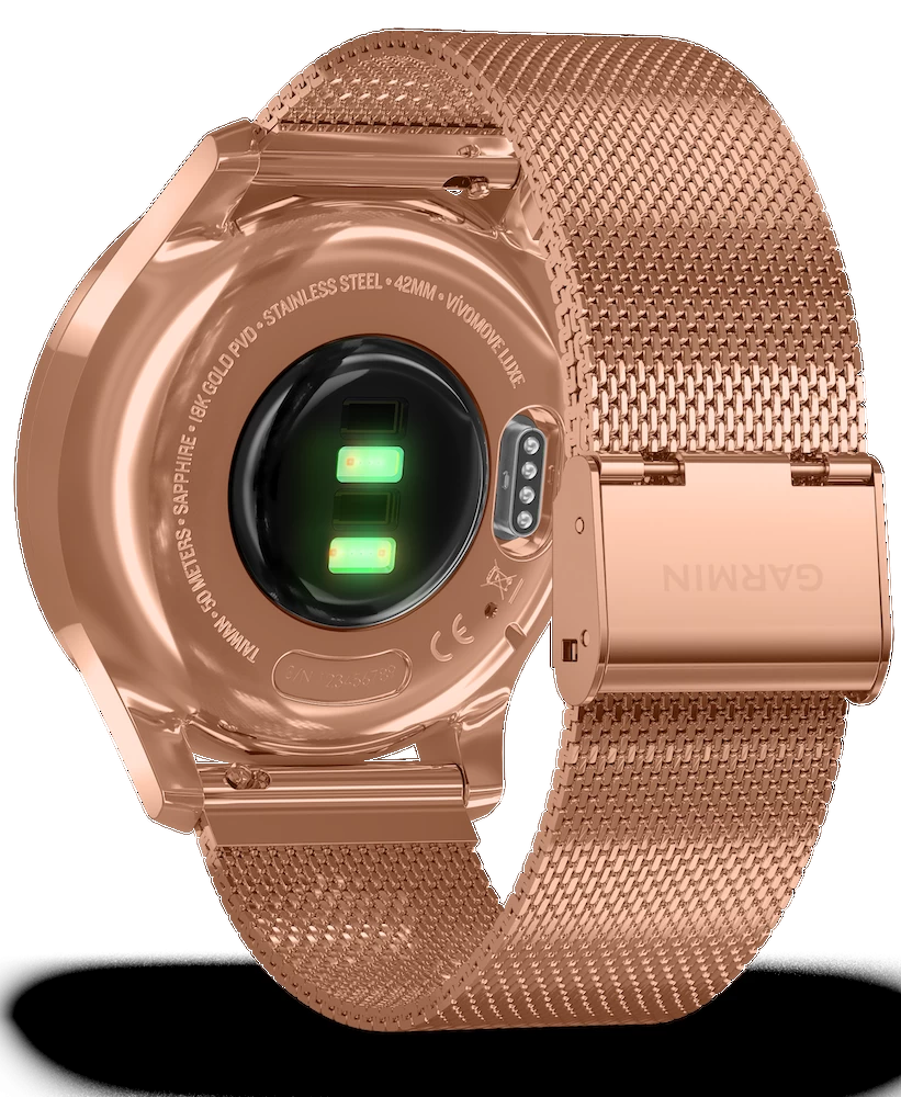 Garmin Watch Vivomove Luxe Rose Gold PVD Milanese Bracelet 2 Garmin Watch Vivomove Luxe Rose Gold PVD Milanese Bracelet - Image 2