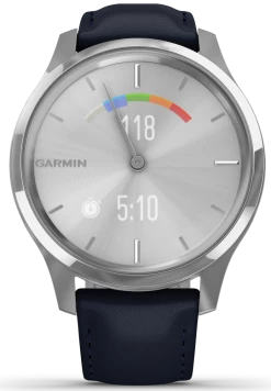 Garmin Watch Vivomove Luxe Steel Case Navy Leather -Boutique Fashion Accessories Store GarminWatchVivomoveLuxeSteelCaseNavyLeather010 02241 004