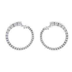 Hans D. Krieger 18ct White Gold 1.32ct Diamond Hoop Earrings