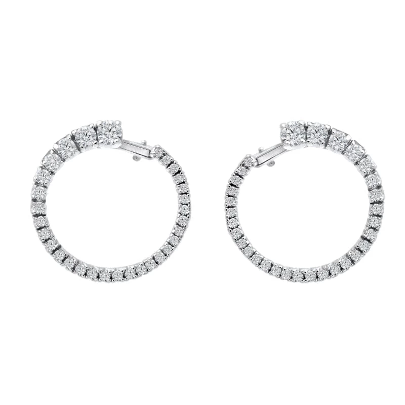 Hans D. Krieger 18ct White Gold 1.32ct Diamond Hoop Earrings 1 Hans D. Krieger 18ct White Gold 1.32ct Diamond Hoop Earrings