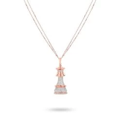 Ksenia Mirella The Queen 18ct Rose Gold 4.00ct Diamond Pave Necklace