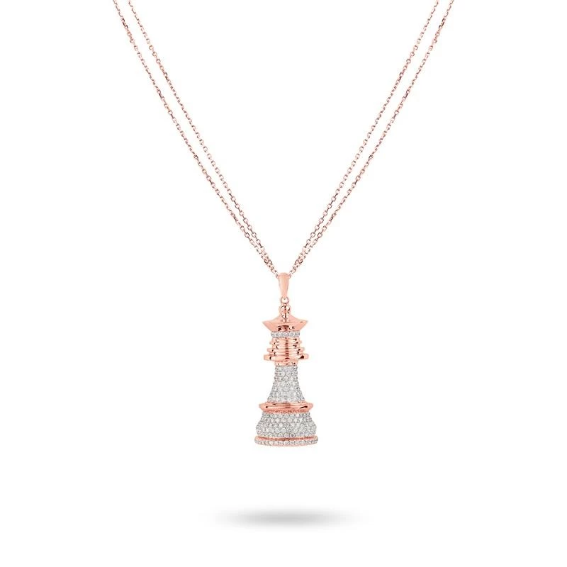 Ksenia Mirella The Queen 18ct Rose Gold 4.00ct Diamond Pave Necklace 1 Ksenia Mirella The Queen 18ct Rose Gold 4.00ct Diamond Pave Necklace