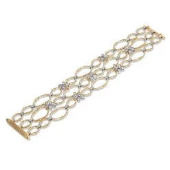 Marco Bicego Marrakech Onde 18ct Yellow Gold Diamond Flower Bracelet