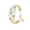 Marco Bicego Marrakech Onde 18ct Yellow Gold Diamond Flower Medium Bangle
