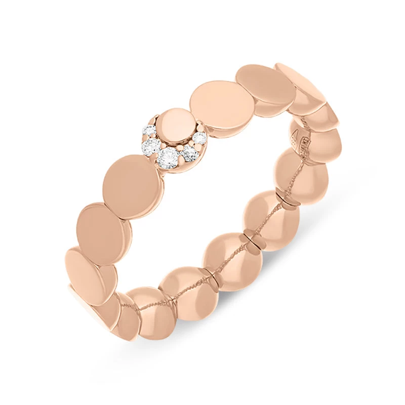 Pasquale Bruni Luce 18ct Rose Gold 0.05ct Diamond Half Moon Small Ring D 1 Pasquale Bruni Luce 18ct Rose Gold 0.05ct Diamond Half Moon Small Ring D