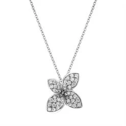 Pasquale Bruni Petit Garden 18ct White Gold 0.37ct Diamond Flower Pendant Necklace