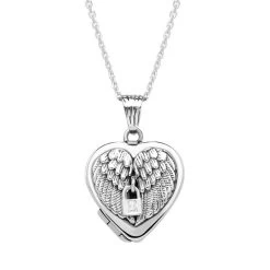 Sterling Silver Winged Padlock Locket