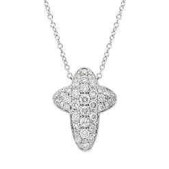 Picchiotti 18ct White Gold Diamond Cross Necklace D