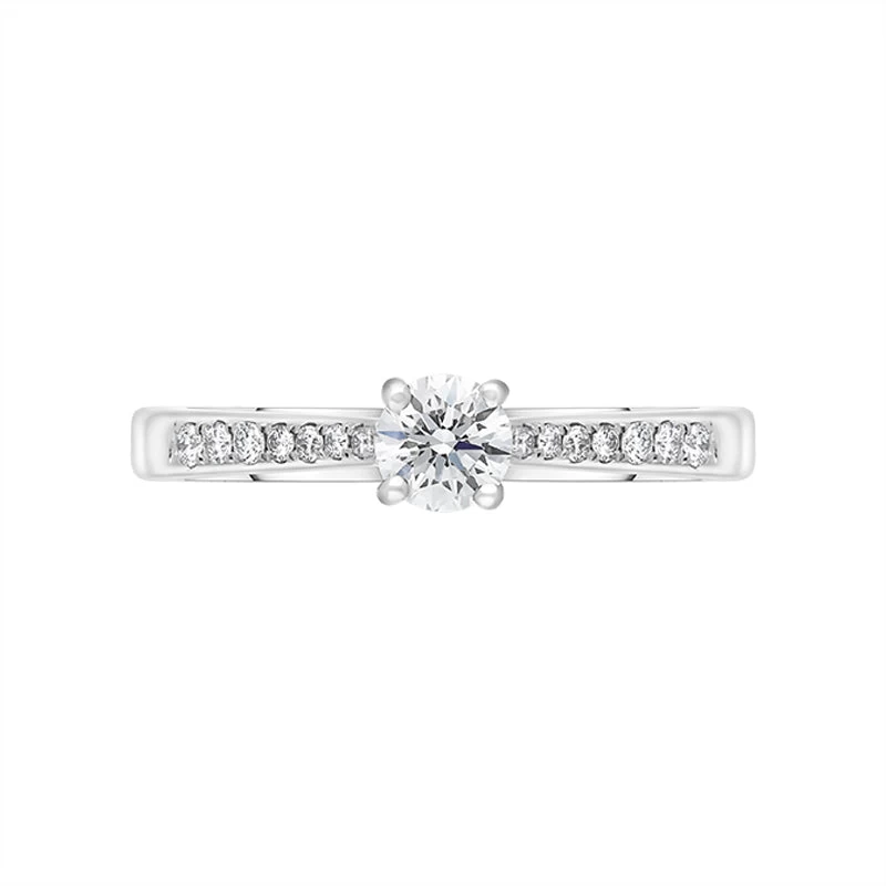 Platinum 0.43ct Diamond Solitaire Side Stone Ring 2 Platinum 0.43ct Diamond Solitaire Side Stone Ring - Image 2