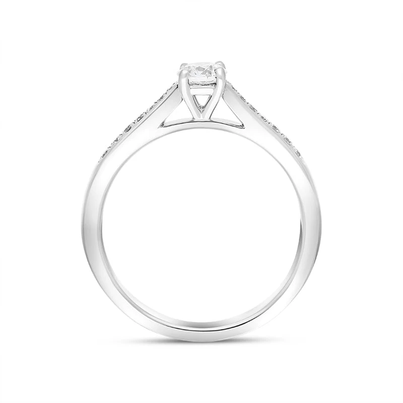 Platinum 0.43ct Diamond Solitaire Side Stone Ring 3 Platinum 0.43ct Diamond Solitaire Side Stone Ring - Image 3