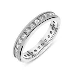 Platinum 1.29ct Diamond Princess Cut Eternity Ring D