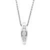 Platinum Diamond Pave Set Elongated Necklace D