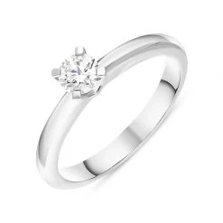 Platinum Diamond Round Brilliant Cut Certified Solitaire Ring